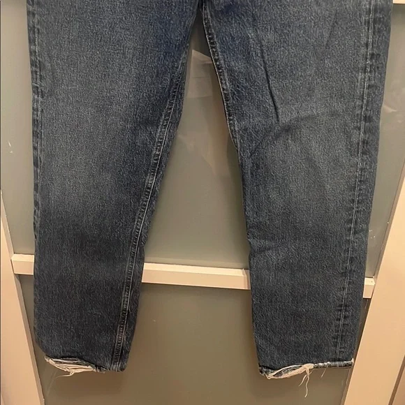 Agolde Blue Straight Leg Denim Jeans with Distressed Hem, 25 - Picture 5 of 14